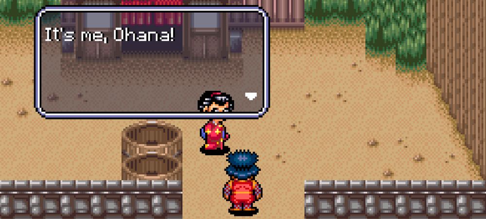 The game featured in the picture is The Legend of The Mystical Ninja (also known as Ganbare Goemon: Yukihime Kyūshūtsu Emaki) released originally in 1991 in Japan for the Super Famicom, and later in 1992 in North America and 1994 in Europe. 