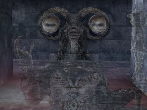 Screenshot of the PSX FromSoftware game "Shadow Tower", but with Libra overlayed