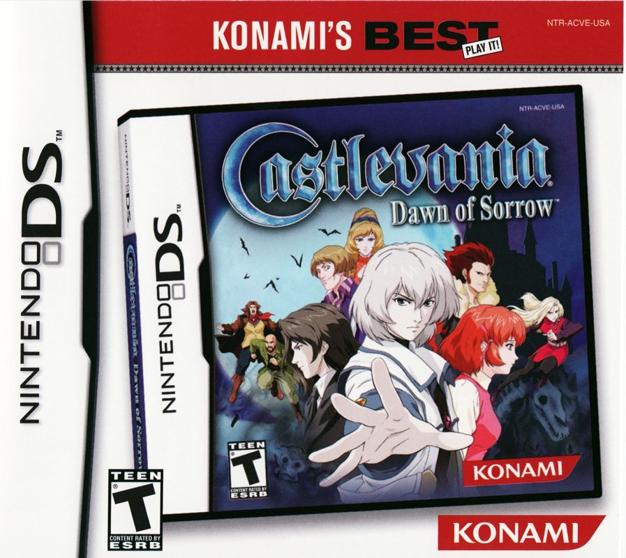 Picture of the Konami's Best version of the Nintendo DS game "Castlevania: Dawn of Sorrow" 
Credit to mobygames: https://www.mobygames.com/game/19412/castlevania-dawn-of-sorrow/cover/group-31583/cover-85006/