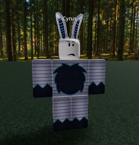 An example of the outfit set in use, featuring the Node Rabbit Ears itself.