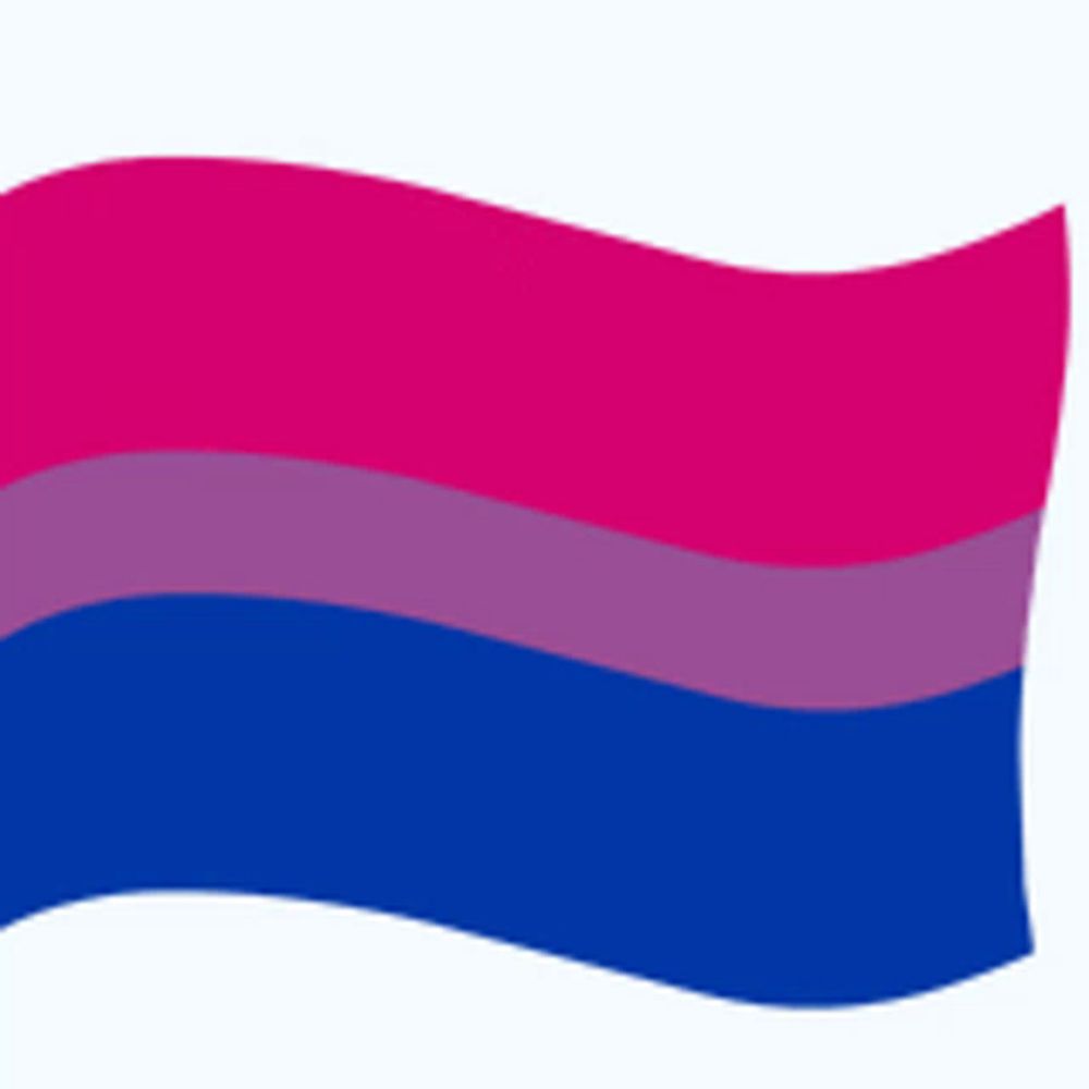 a bisexual flag with pink purple and blue stripes