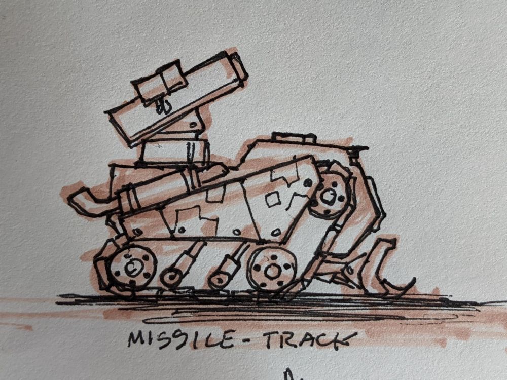 Missile Track, a small tracked vehicle with a SHORAD station