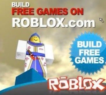 an old ROBLOX advertisement. it reads "Build Free Games on ROBLOX.com"