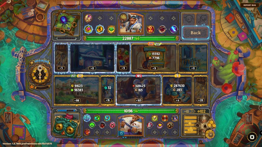 Item usage screen after victory/defeat.