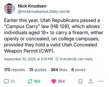 Campus carry law approved by Utah republicans earlier in the year 