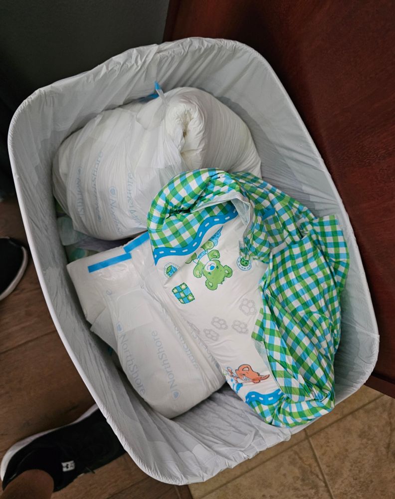 Diaper pail full to the top