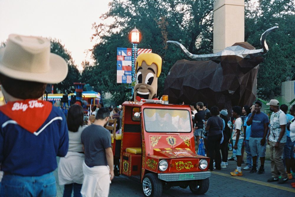 Corn dog mascot at the Texas state fair