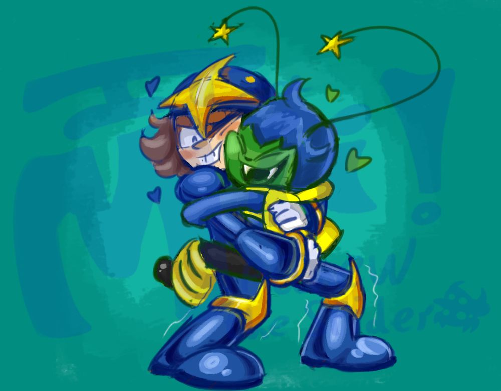 Ket and Cooby hugging.