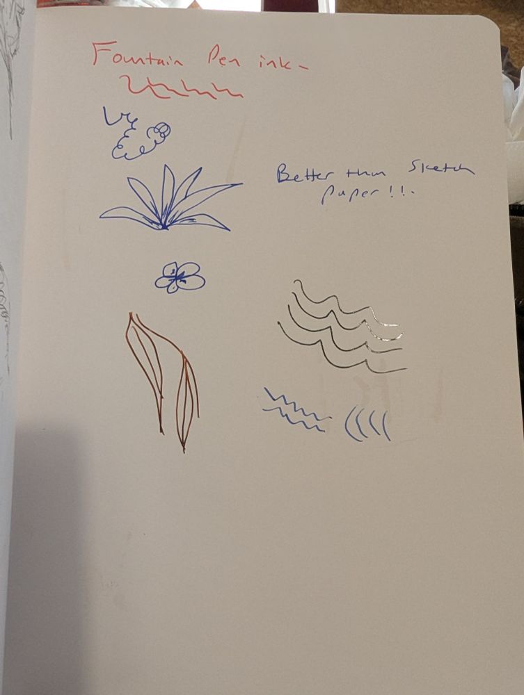 Cheap marker pen book used for fountain pen doodles 
