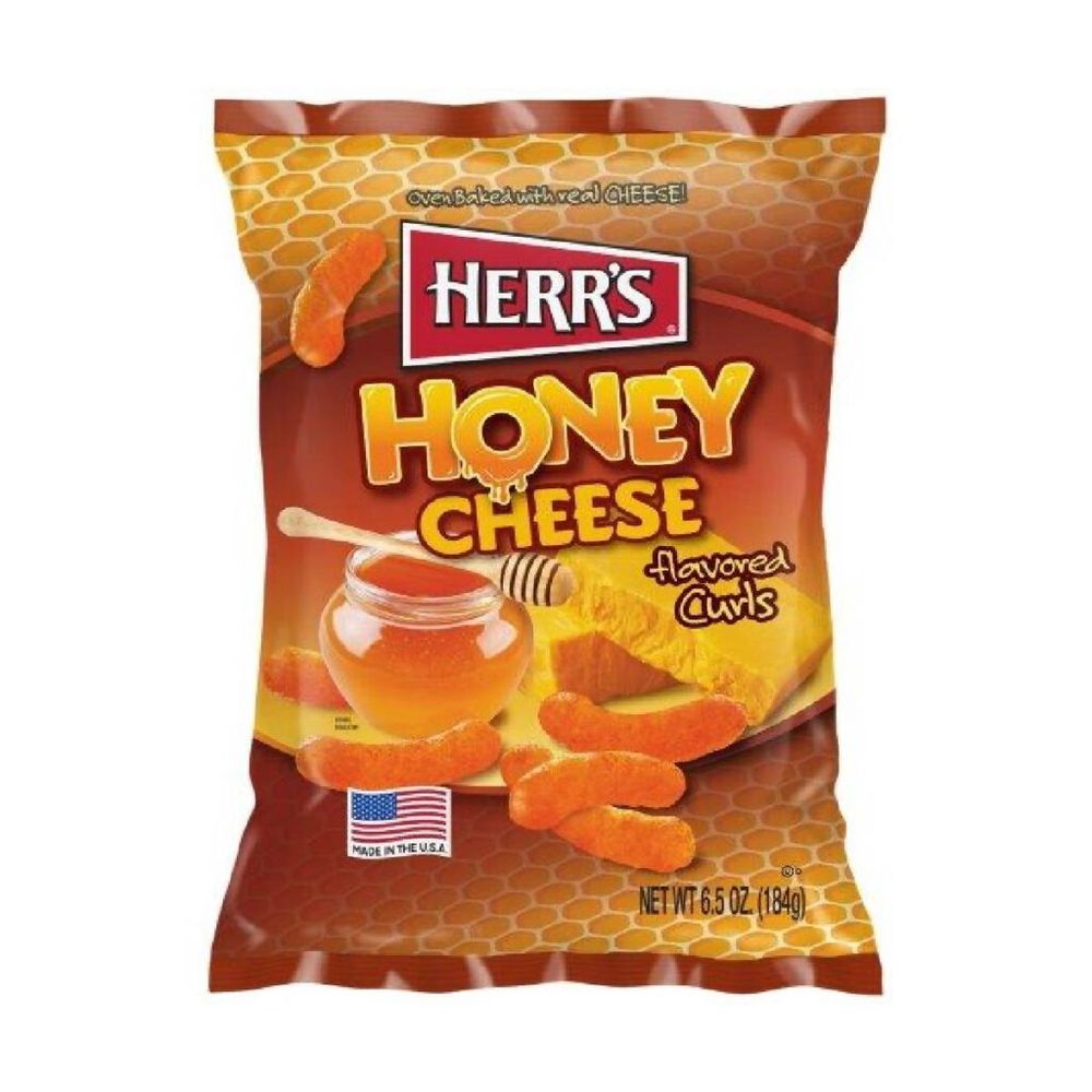a bag of herr's honey cheese curls