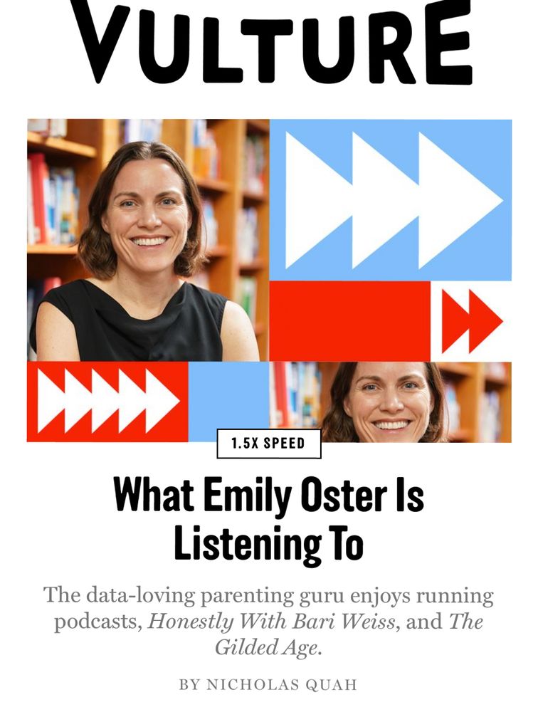 Vulture homepage
What Emily Oster Is Listening To
The data-loving parenting guru enjoys running podcasts, Honestly With Bari Weiss, and The Gilded Age
