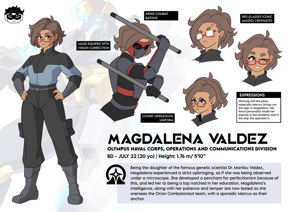 Character Profile for Magdalena Valdez, overseer for the Orion Combatonaut team