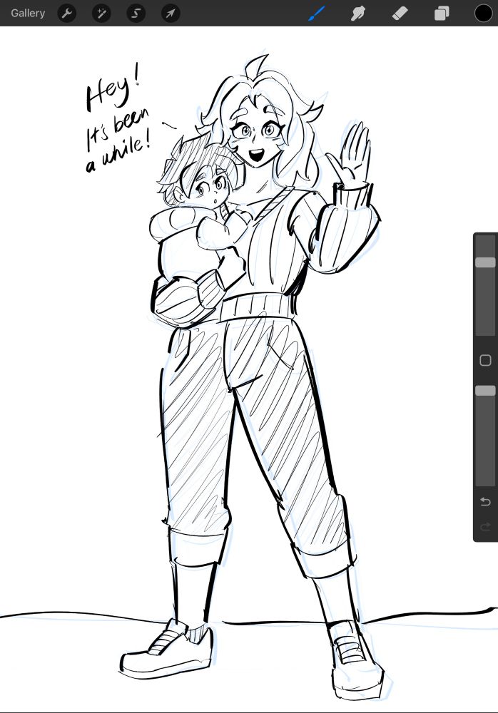 Alice holding a baby Marcus