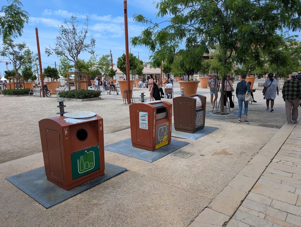 Containerized trash system in Cannes.