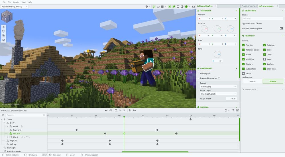Screenshot of Mine-imator, a 3D Minecraft Animation Software
(img credit: Nimi)