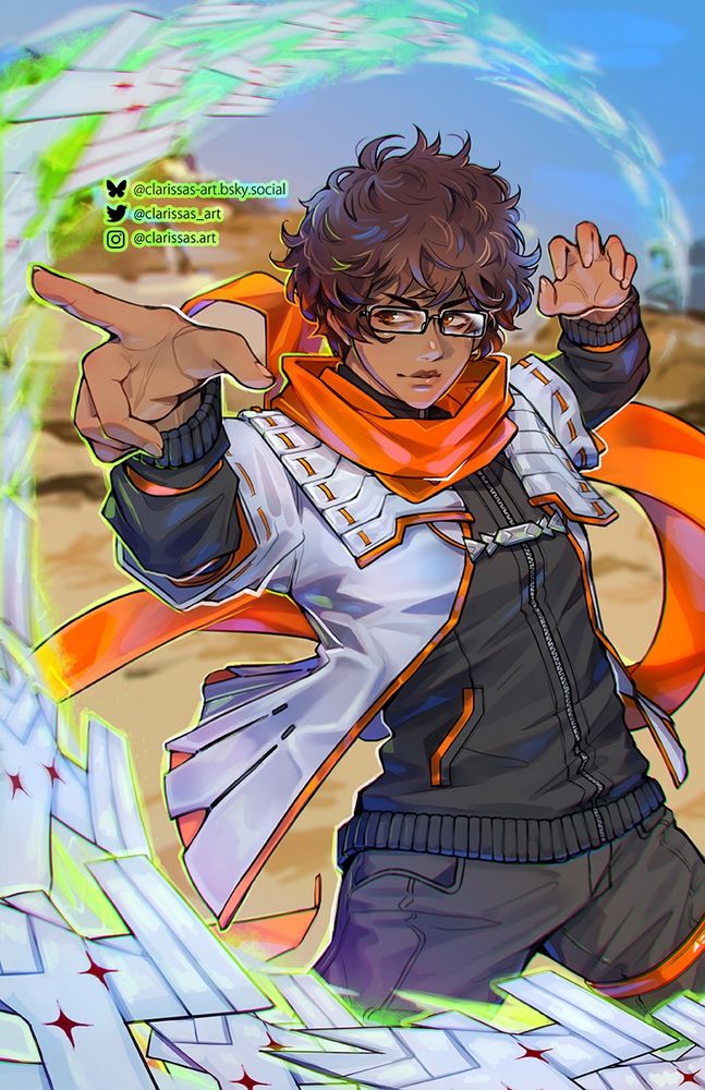 Illustration of Taion from Xenoblade 3 directing his mondo through the air.