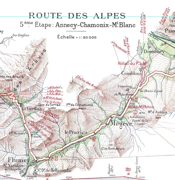 détail d'une carte routière