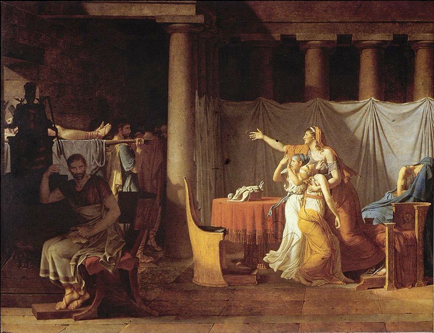 The Lictors Bring to Brutus the Bodies of His Sons, painting by Jacques Louis David