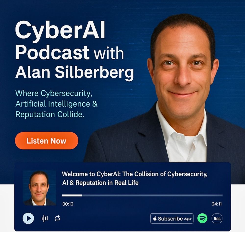 Podcast banner for "CyberAI with Alan Silberberg" including headshot.