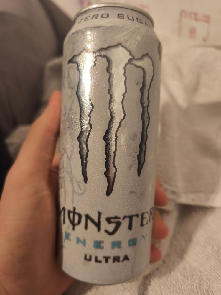 An ice cold refreshing can of Monster™️ Ultra White 