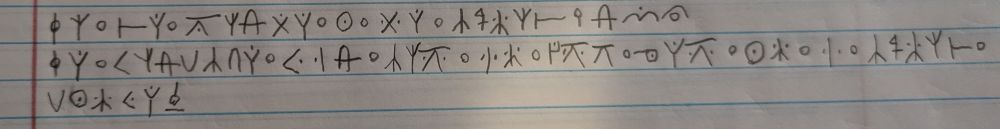 a photo of a translation of panel three of the first ever Calvin and Hobbes comic into my conlang. the panel has two dialogue bubbles, so the first line is dedicated to the first one, and the rest is the second. the original text of the first line is "They like tuna fish, huh?" and the second is "Tigers will do anything for a tuna fish sandwich!" the pronunciation of the first line is approximately "eh key belshee ah jee toonehk, lau?" and the second is "ee felstree vul tem in oimp theem ahn ih toonehk sahnvee!" a more literal translation has the first line as "the they like the substance tuna, yes-or-no?" and the second would be "the tigers future-simple do an any thing for a tuna sandwich!"