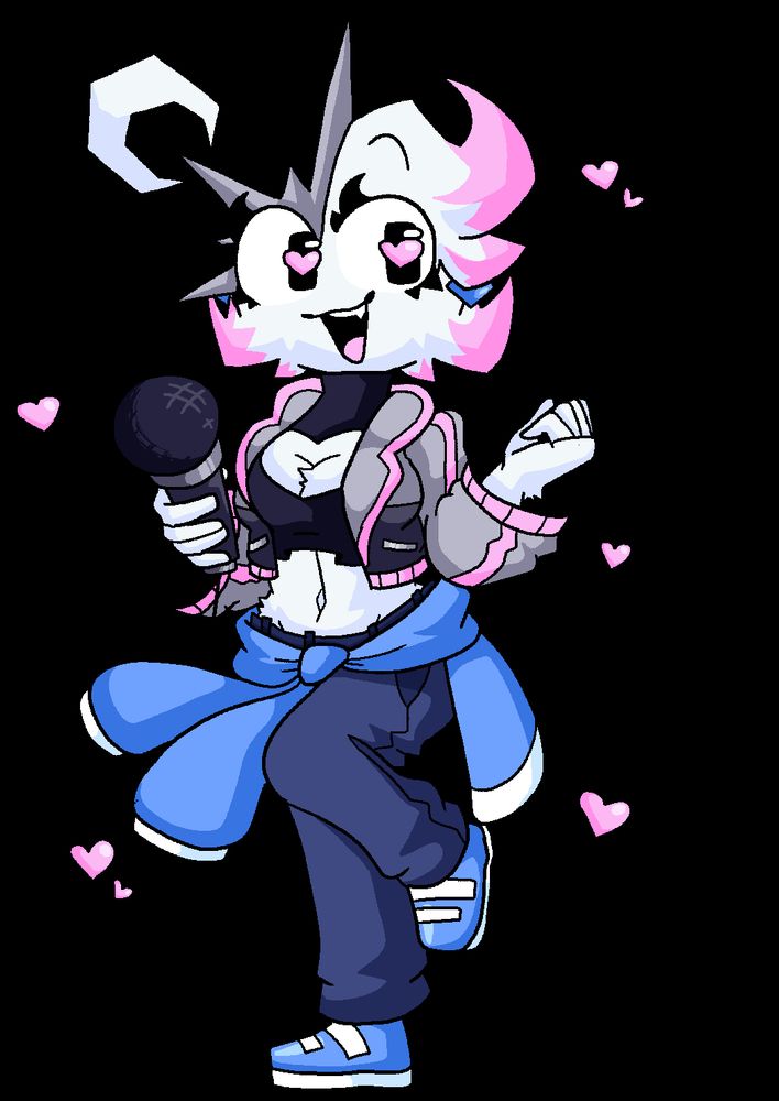 A drawing of my OC Cleo dancing and singing enthusiastically