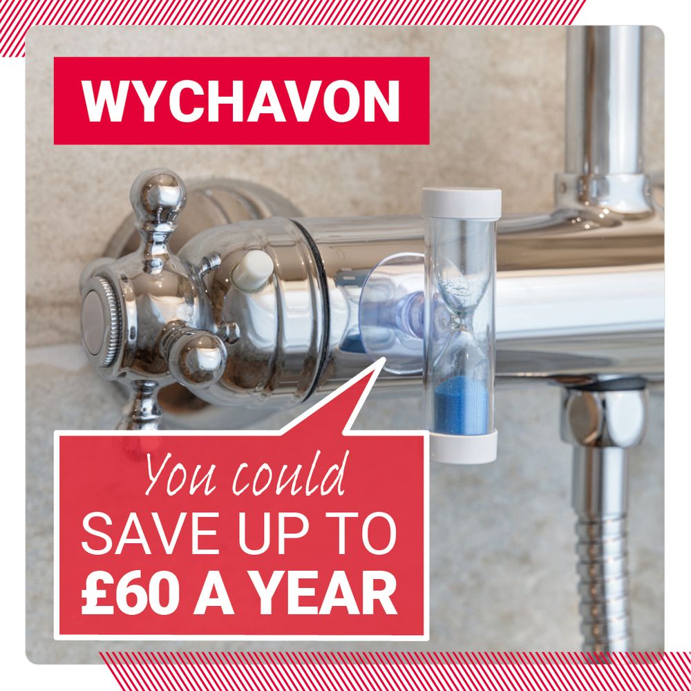 A shower with an egg timer.