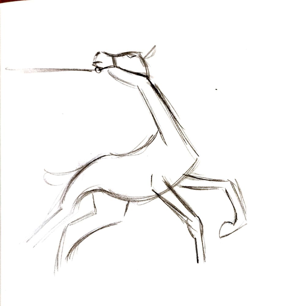 Horse being pulled to the left