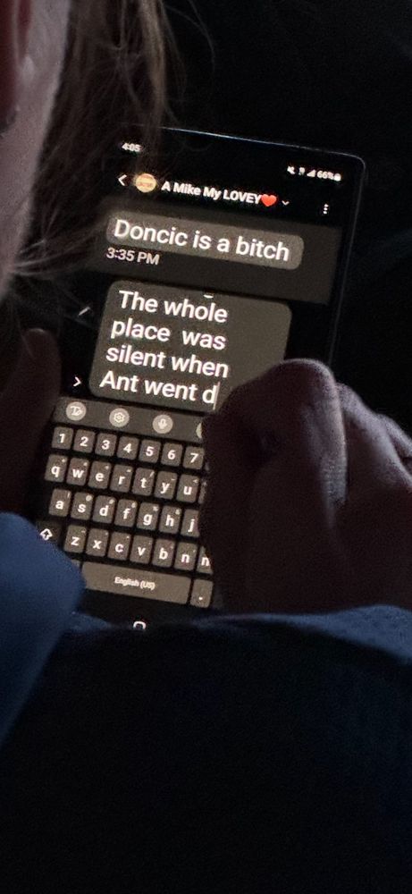 A picture of someone texting Doncic is a bitch
