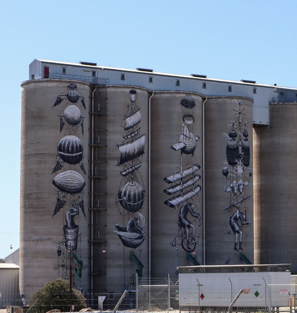 The Northam silos were the first painted in WA