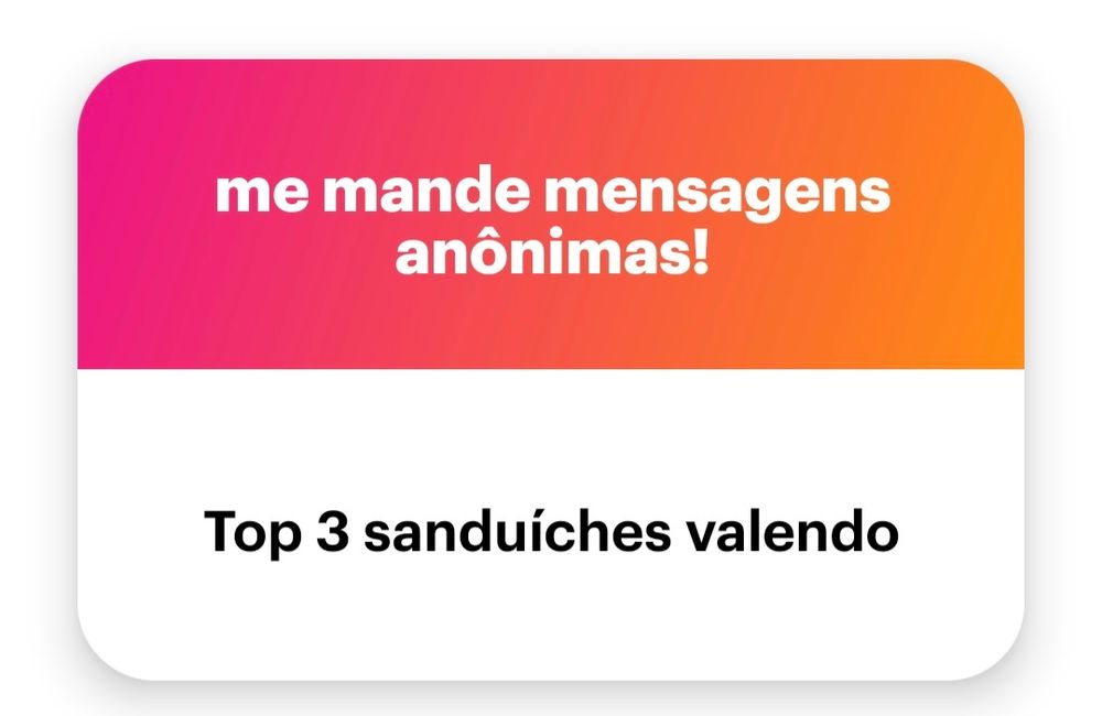 Pergunta anônima: Top 3 sanduíches valendo
