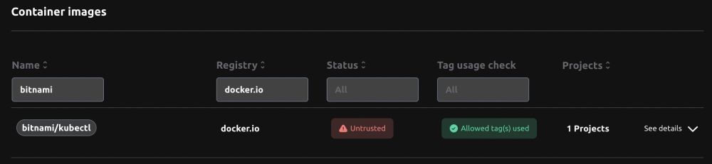 Affichage des images de conteneurs bitnami utilisées sur des projets de CI/CD GitLab, grâce à l'outil R2Devops