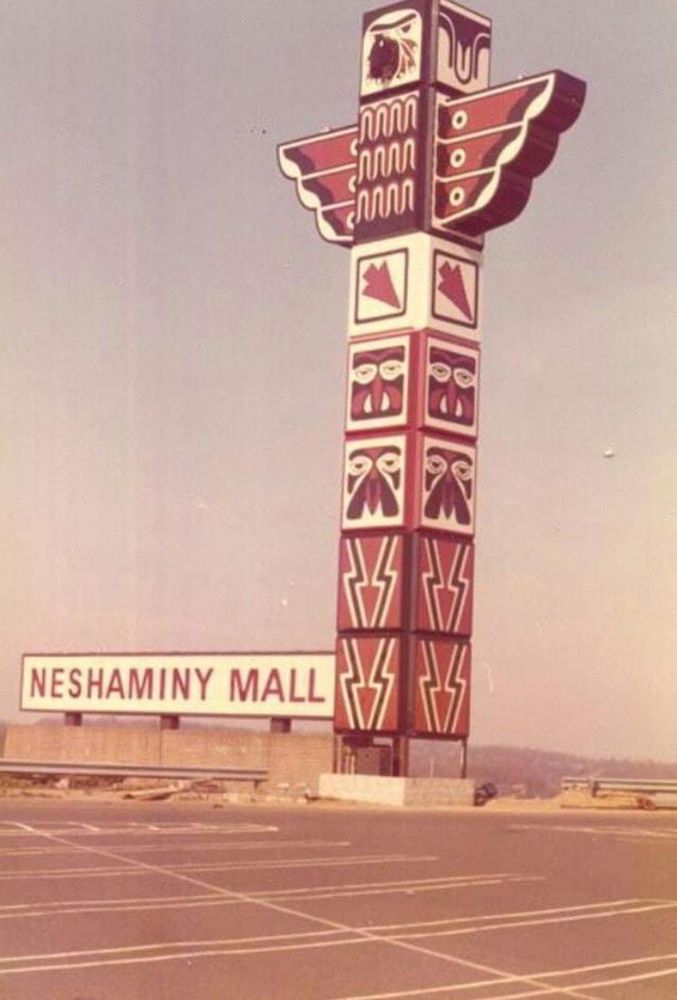 The iconic (to locals) Neshaminy Mall Totem Poll which was removed (pre-woke) in 1995 (got that from Google AI, no idea if the year is accurate but I know for sure the totem poll is gone). 