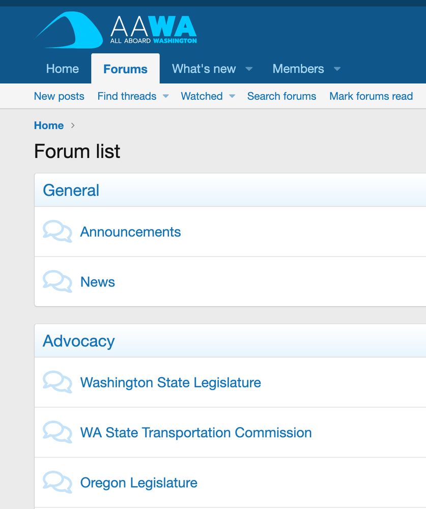 Screen shot of AAWA discussion forum