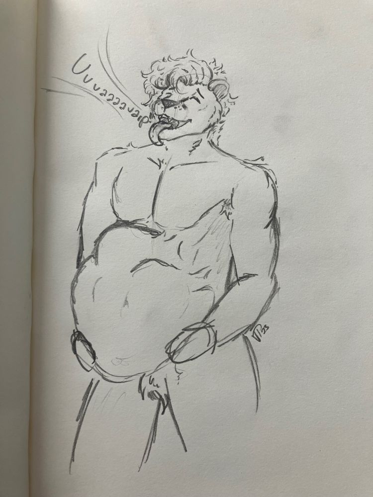 A burr doing belch with a full belly