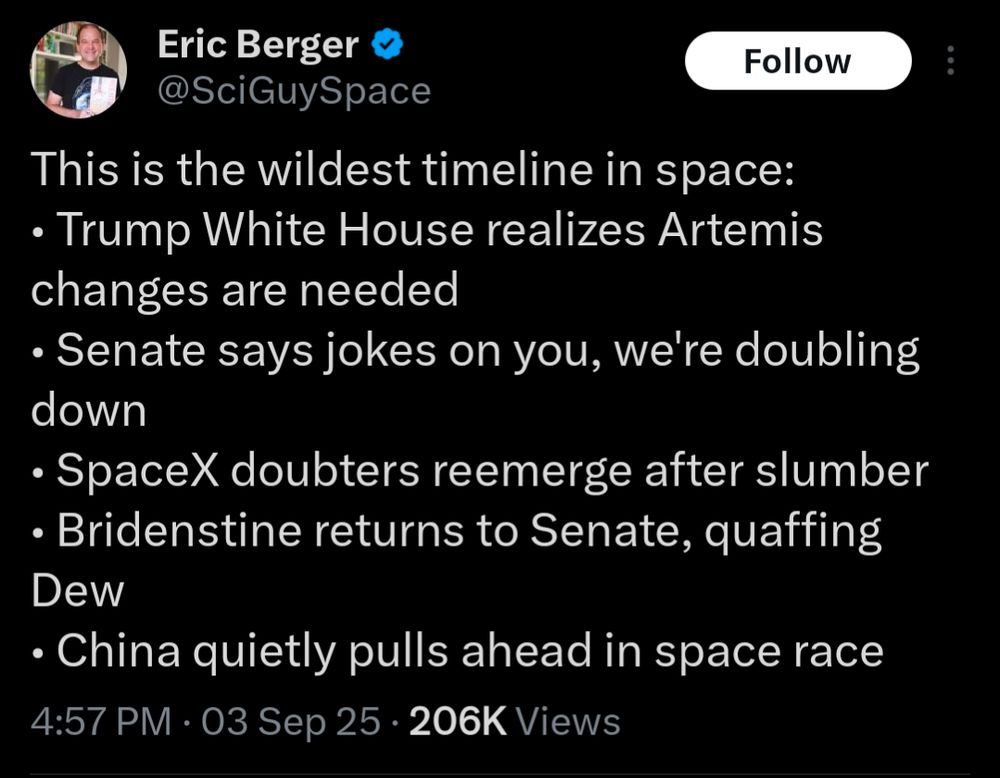 Eric Berger complaining about the Senate. 