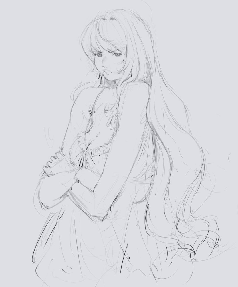 luka with her arms crossed and pouting