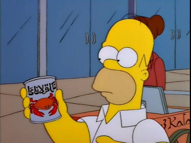 Homer drinking crab juice