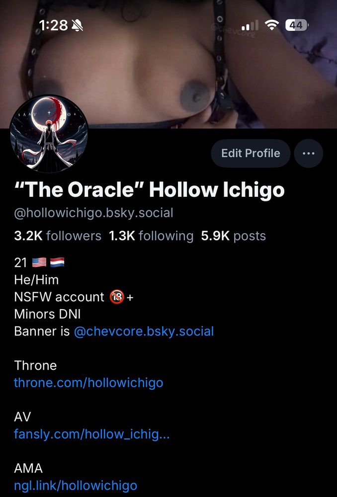 Picture of my profile with a new banner of @chevcire.bsky.social