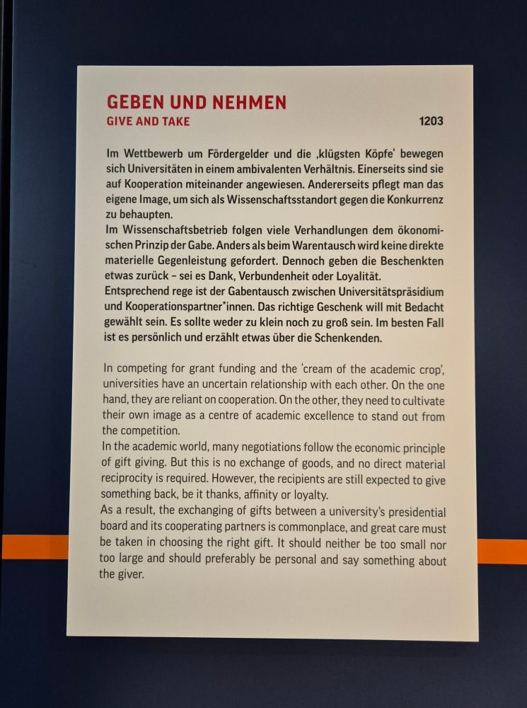 Wandtext zum Thema "Gabentausch"