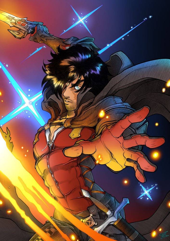 Fanart de Clive Rosefield, le hero de Final Fantasy XVI. 