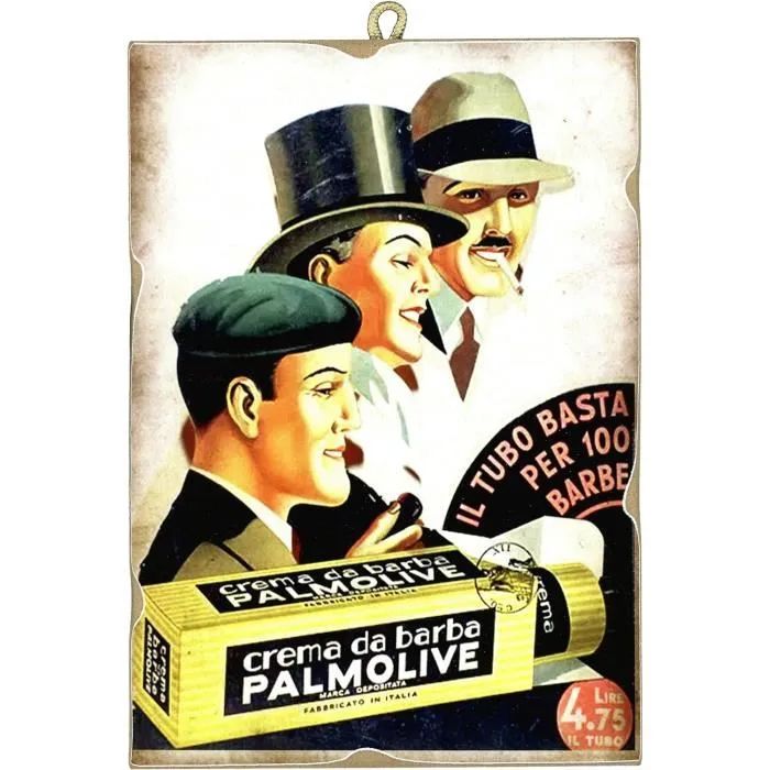 An Italian vintage ad for Palmolive brand shaving cream.