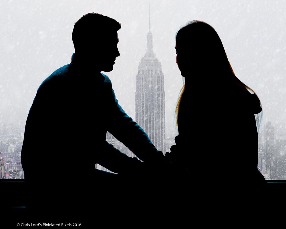 By a window at Top Of The Rock