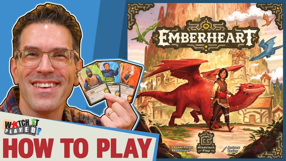 The Watch It Played tutorial video thumbnail for the board game Emberheart.