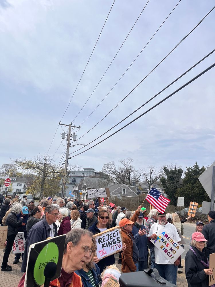 Picture of the full protest in Martha’s Vineyard, a crowd of 40~ or so people