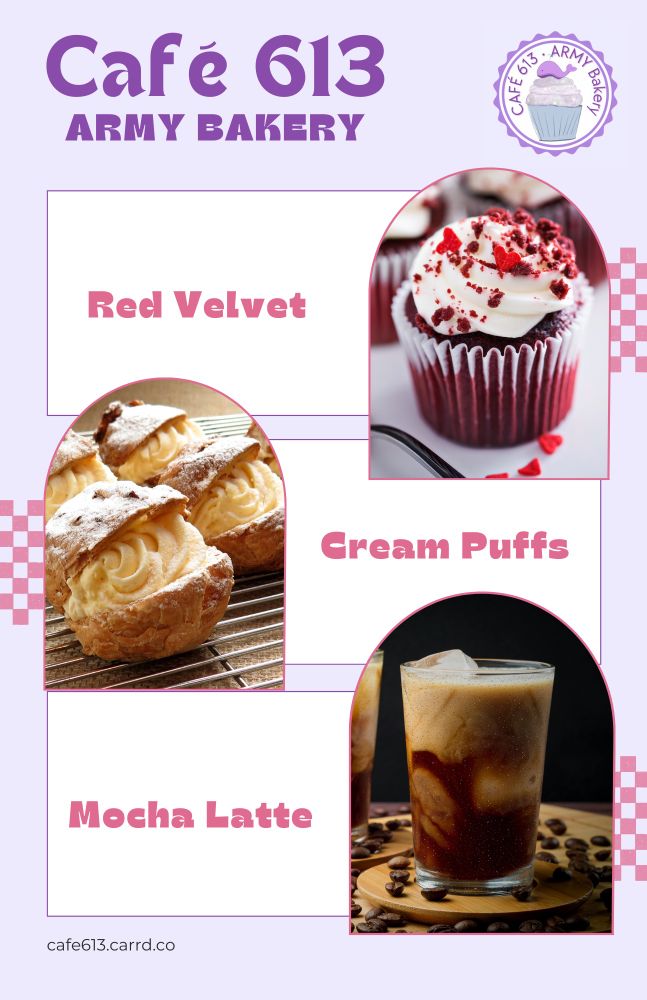 Red Velvet, Cream Puffs, Mocha Latte