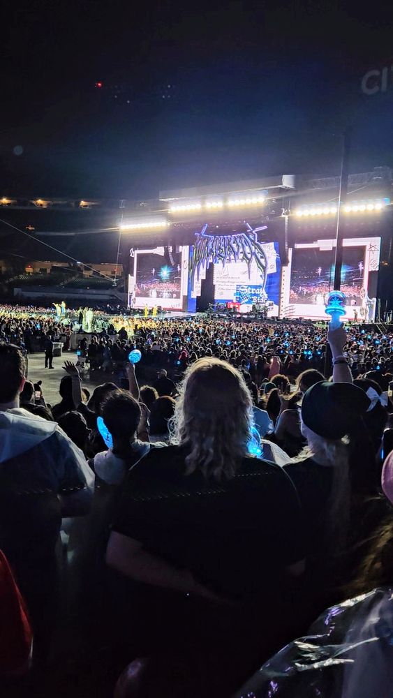 Wide shot of stray kids concert in NYC at Citi Field. 