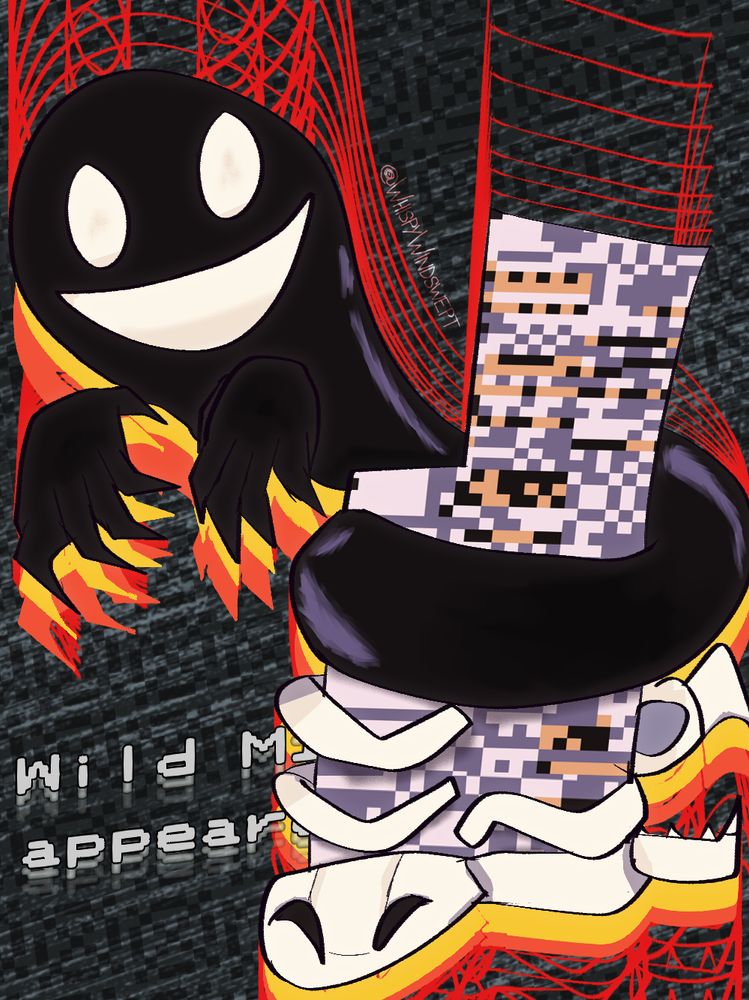 MissingNo, originally from Pokemon Red and Blue, as it is depicted in the internet tournament King For Another Day. It is very happy.