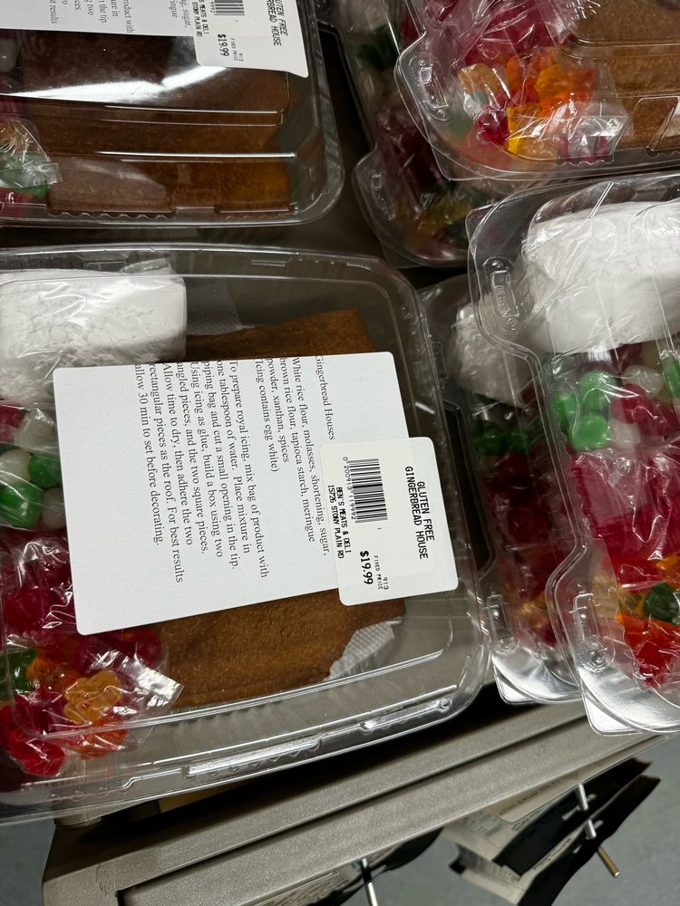 Gluten-free gingerbread house kit with all the decorations for $19.99.