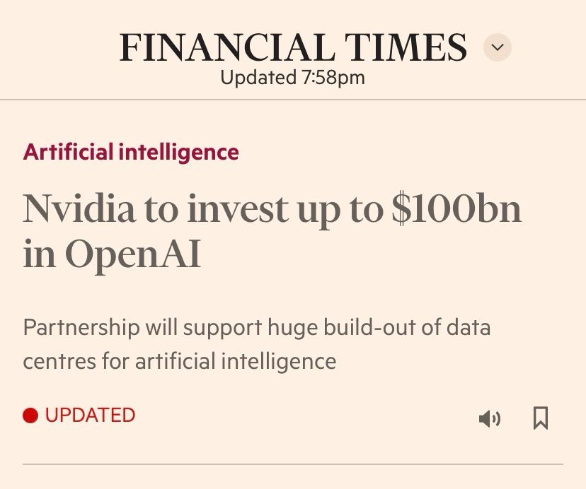 FT headline from 22 Sept 2025